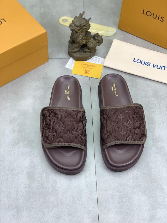 官网爆款路易威登 LV男士拖鞋 同步发售 ！意大利进口原版面料