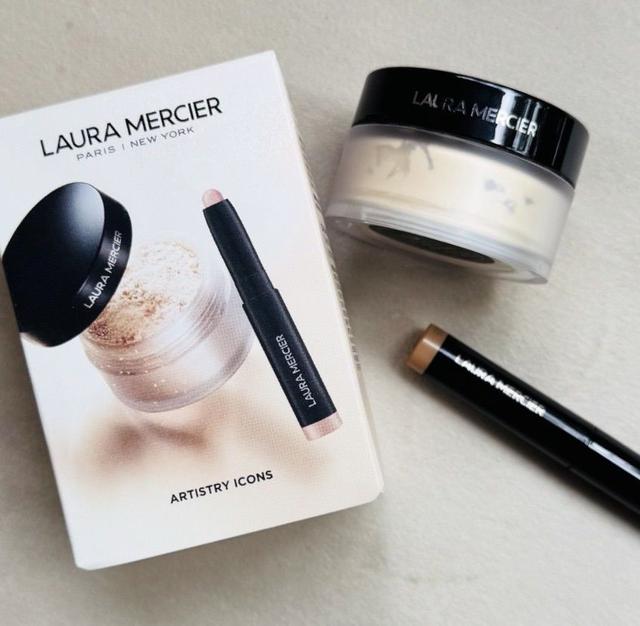 LAURA MERCIER 蘿拉蜜思 鑽光幻魅眼影筆 1g ＋煥顏透明蜜粉組 9.3g