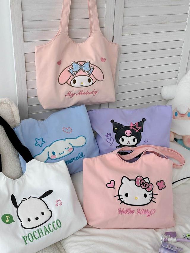 三麗鷗大臉刺繡大容量單肩包(預購)