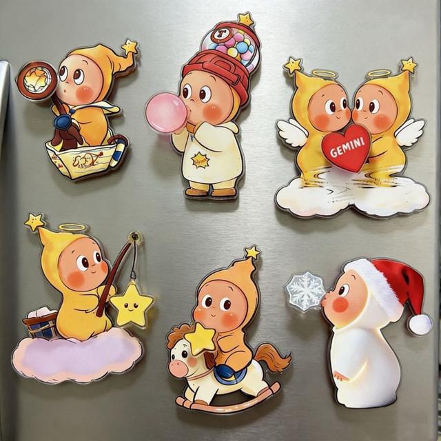 卡通星星人高顏值旋轉冰箱貼(預購)