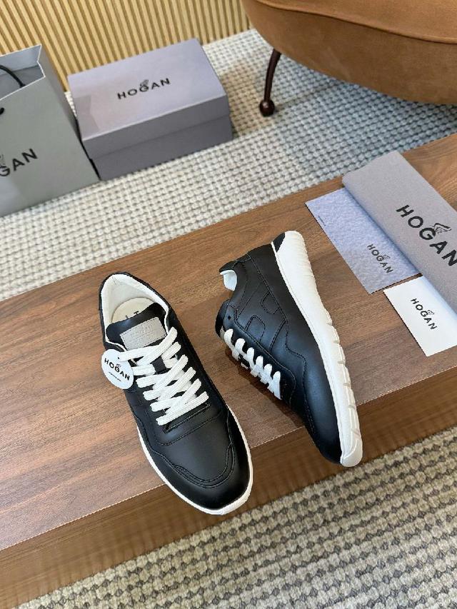 Hogan微标低帮休闲运动鞋男女同款鞋，线条舒畅