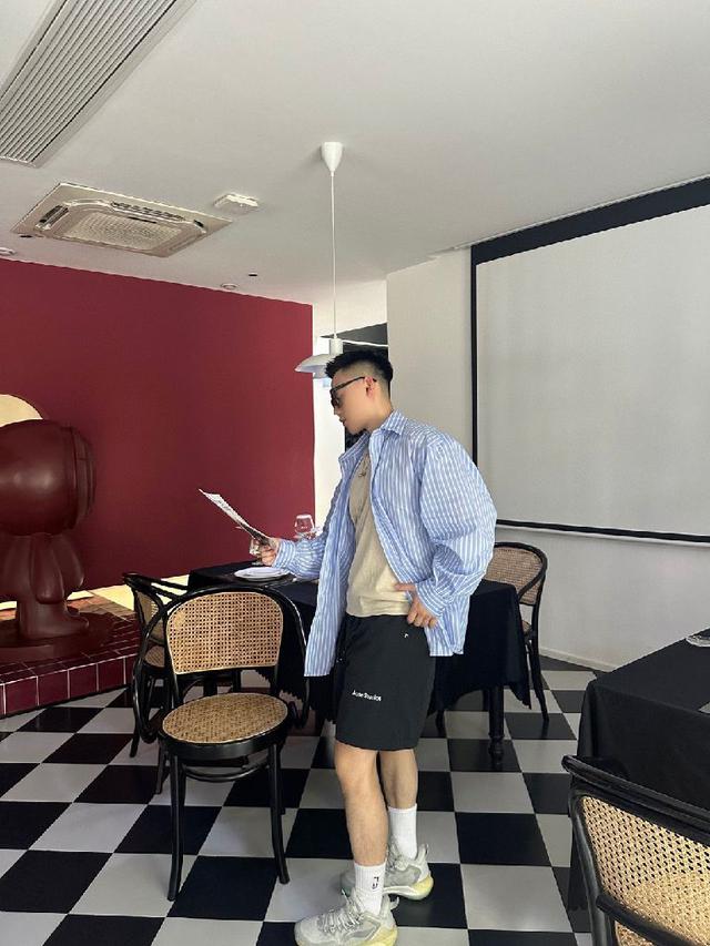 徽标短裤 定制霁青雅纹平尼绸 清爽透气 舒适贴肤