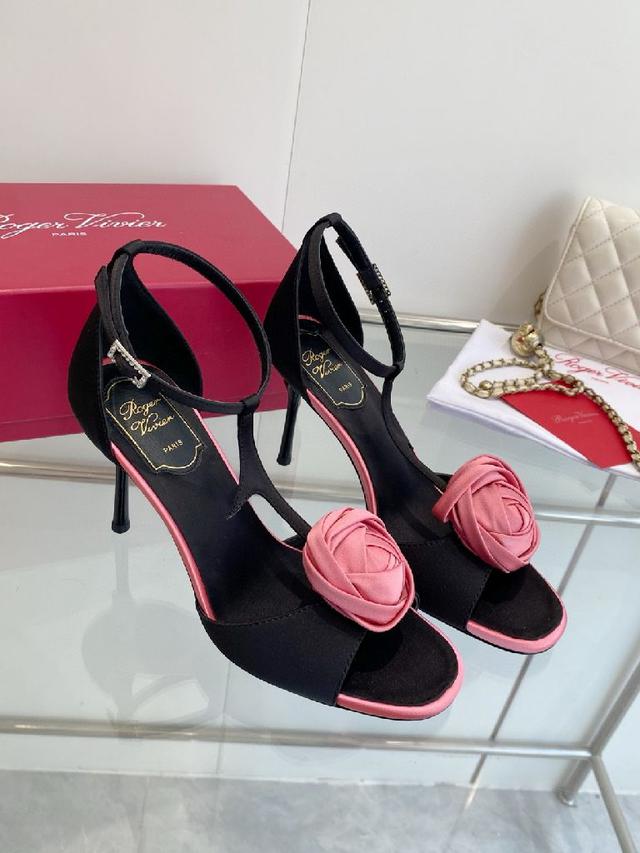 玫瑰花 早春新款平底高跟单鞋