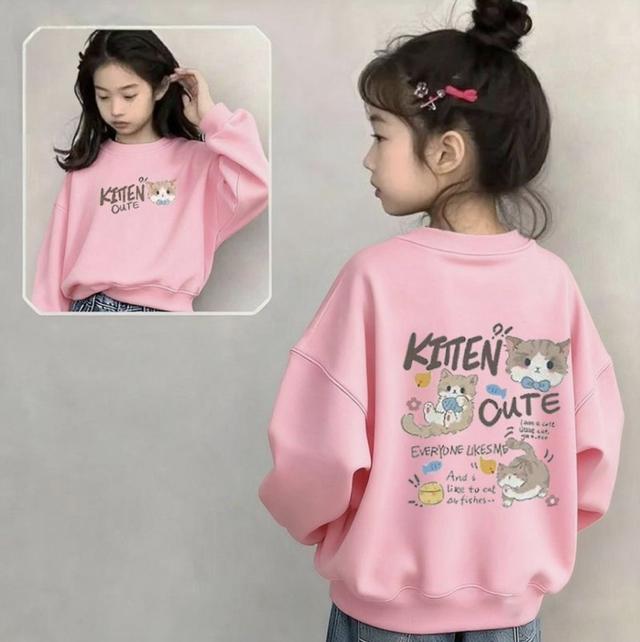 【預購商品】【1106結單】【批發】中大童 可愛貓咪秋冬衛衣 251104-14