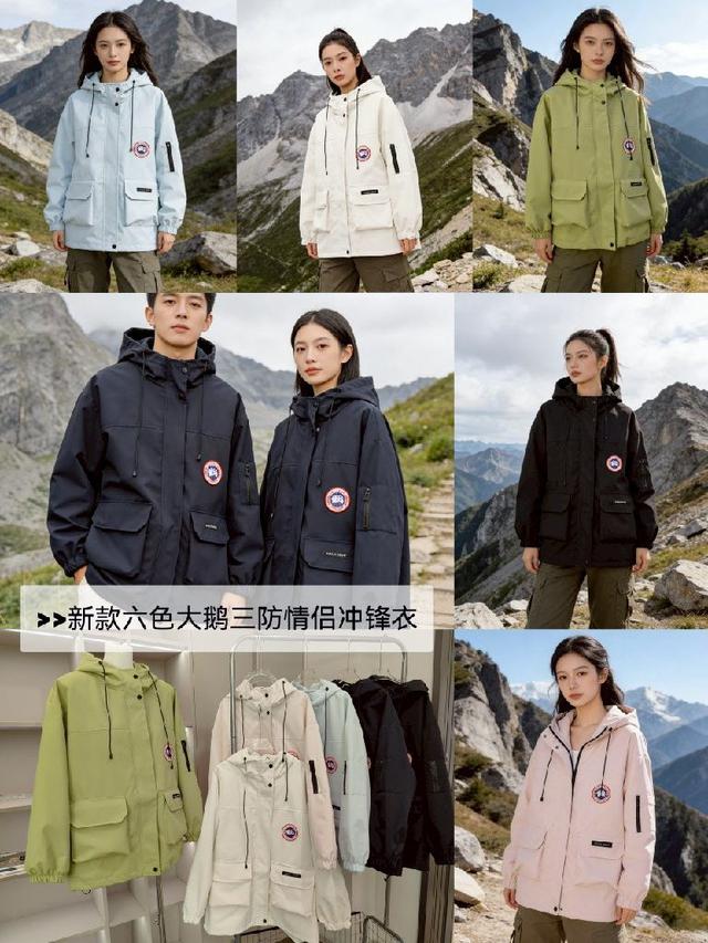 #收單260312-新款六色大鵝三防情侶衝鋒外套
