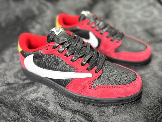 Rare Customized Air Jordan 1 TS低帮倒勾联名 白黑 红