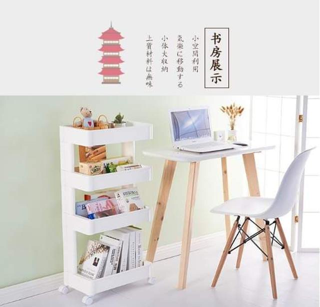 日式可移動單邊多功能置物整理收納架附輪子