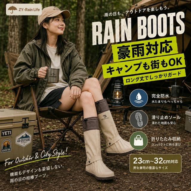 日本樂天銷售第一❗❗ 🌟豪雨對策 加厚高筒防水雨鞋套【顏色尺寸可選】-9/1下午3點收單