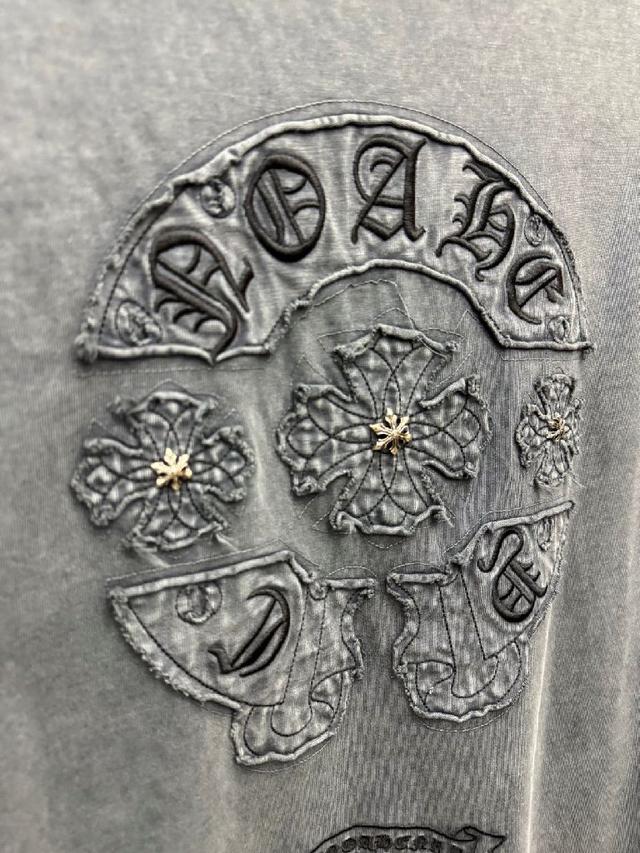 专柜美式洗水贴布刺绣情侣短袖