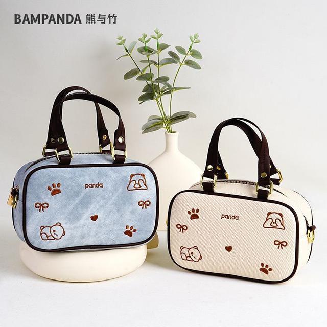 韓版新款時尚刺繡單肩手提包(預購)