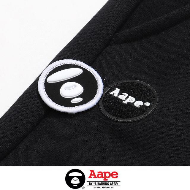 924猿人头AAPE宽松加绒 反光休闲卫裤运动长裤 M L XL XXL