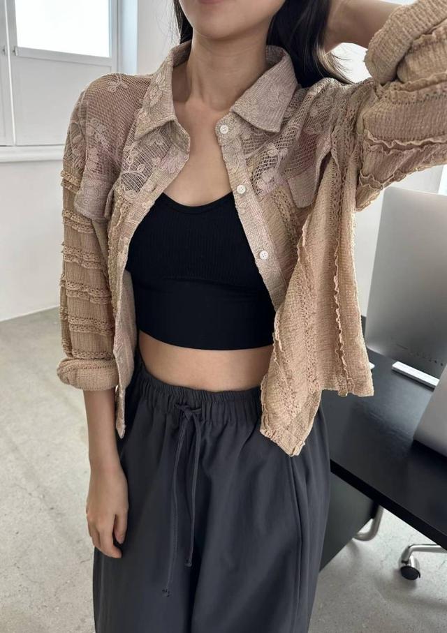 【預購商品】【1023結單】【批發】正韓 透膚雕花立體蕾絲上衣外套♨️正韓服飾♨️