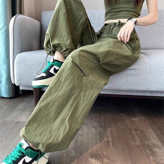 G00484高質量-美式冰絲速乾工裝褲女