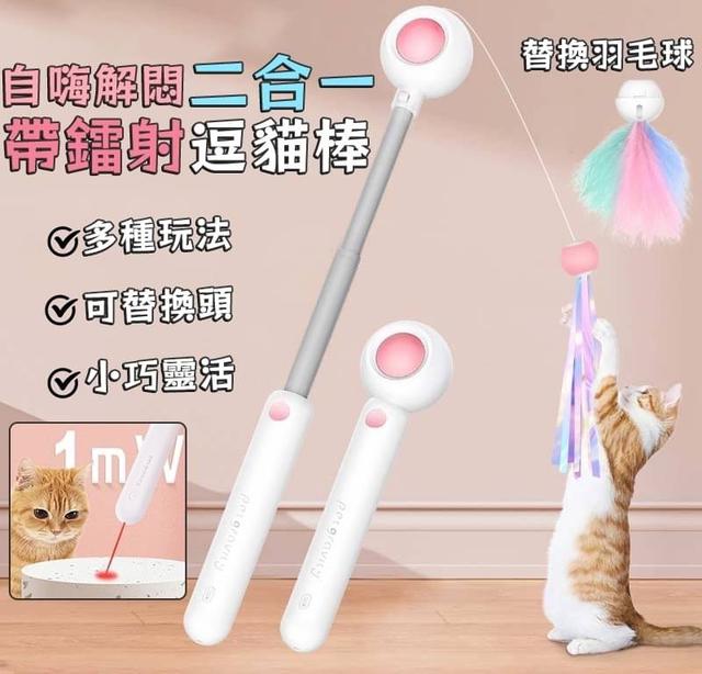 【預購】【1010結單】【批發】自嗨解悶二合一帶鐳射逗貓棒