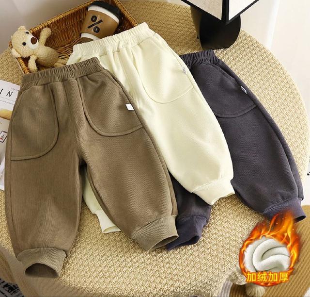 K1474-冬季兒童加絨加厚保暖褲
