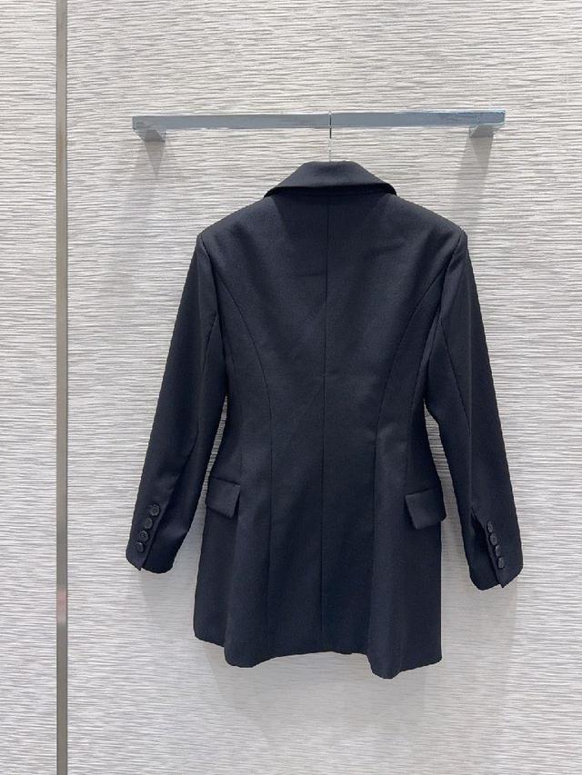 Prad* 👑2025FW新款西装外套 经典三角牌装饰 双排扣