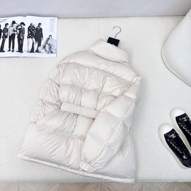 秋冬新款凯旋门皮徽标立领束腰面包羽绒服 🤎本季最佳版型
