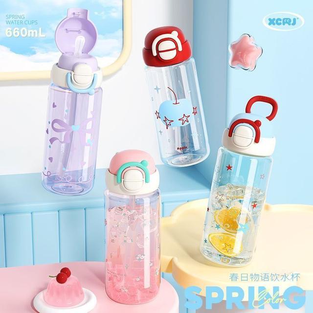 小茶日記新款春日物語高顏值雙飲吸管水杯(預購)