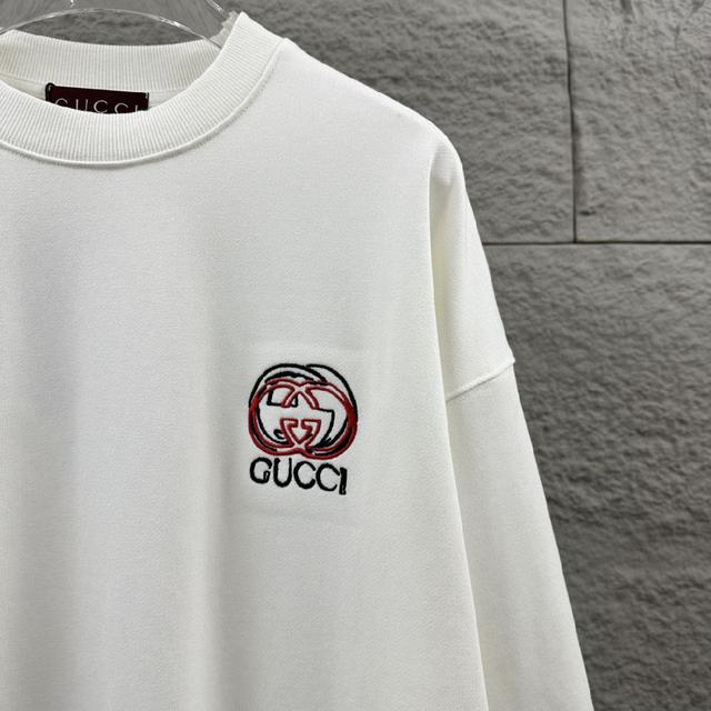 早秋冬季新款 双G胸前Gucci简约字母立体字母刺绣
