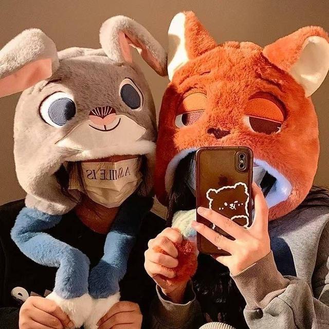 可愛動物方程式毛絨保暖情侶帽(預購)