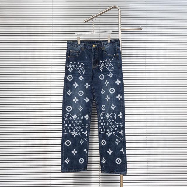 巴黎世家BLA手绘涂鸦牛仔长裤