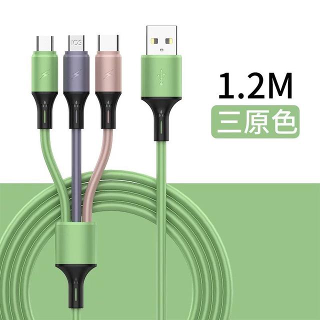 【預購】【0815結單】【批發】馬卡龍一拖三液態硅膠快充線