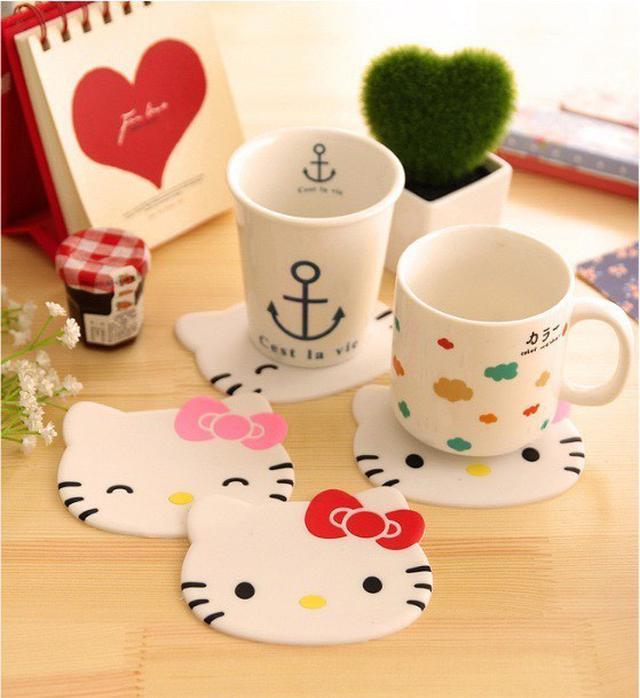 〔預購〕卡通kitty杯墊杯×5個/組   CJS434