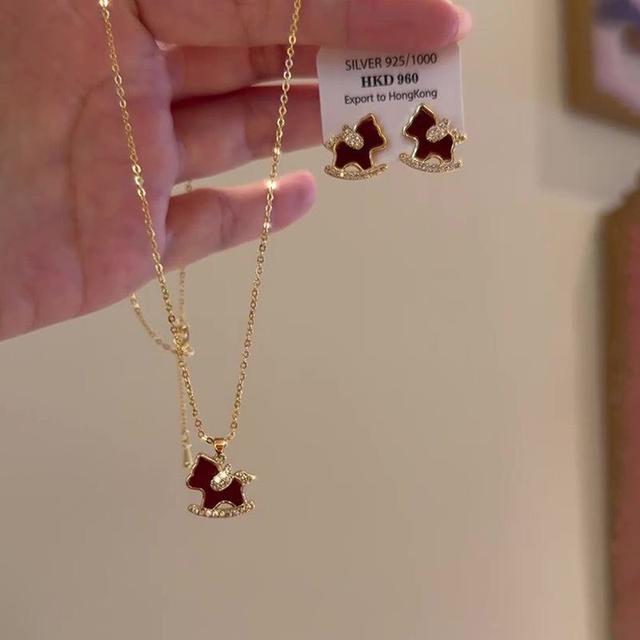 中式紅色微鑲馬上有錢系列飾品(預購)