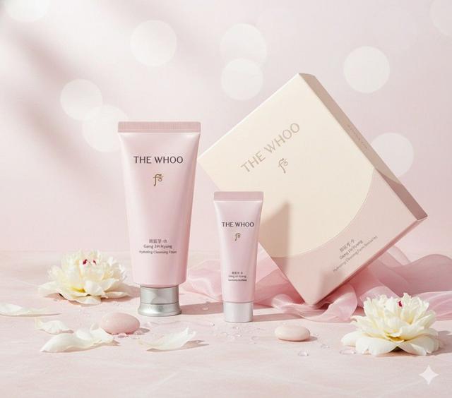 #260413收-韓國 WHOO后 拱辰享水蓮花保濕潔淨禮盒(限量)