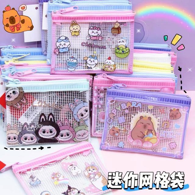 【預購商品】【0701結單】【批發】卡通透明防水迷你網格袋12入 260628-38