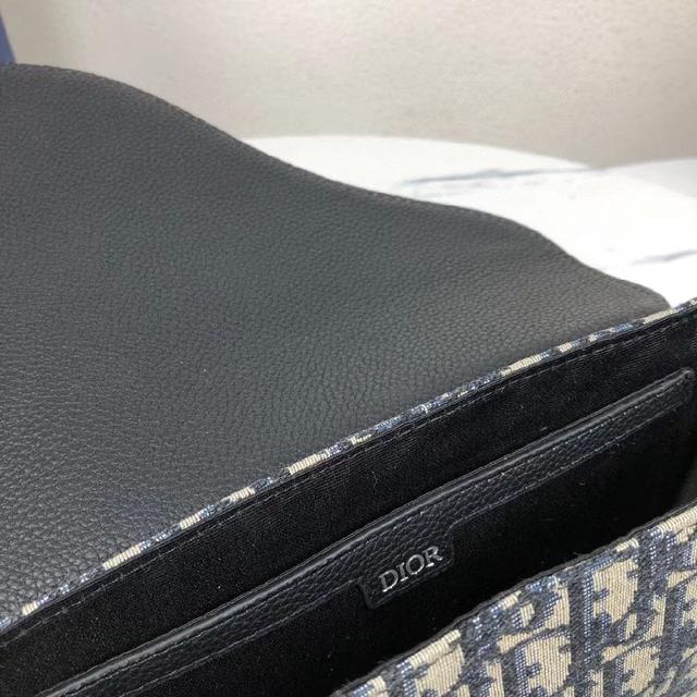 可调节的 Christian Dior 标志尼龙提花和牛皮革肩带