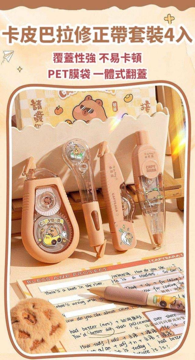 廠商現貨 卡皮巴拉修正帶套裝4入