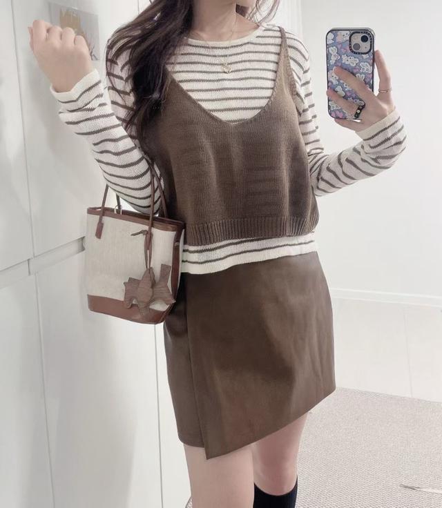 【預購商品】【0911結單】【批發】正韓 假兩件條紋針織上衣 090705♨️正韓服飾♨️