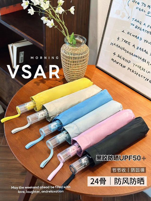 #收單260312-VSAR透明手柄24骨自動折疊傘