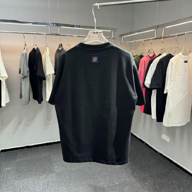 270克纯棉面料  立体英文字母绣花 黑白 SMLXLXXL5个码