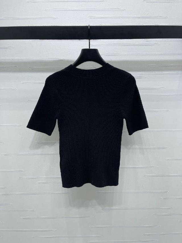 蝴蝶结圆领短袖毛衣！定制棉毛纱线织造，柔软细腻