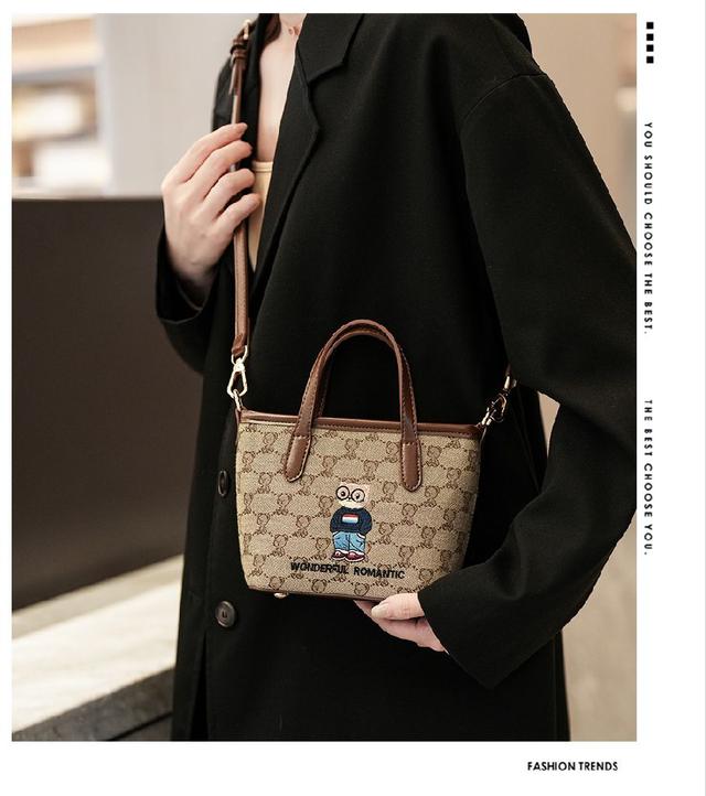 時尚復古小熊帆布托特包