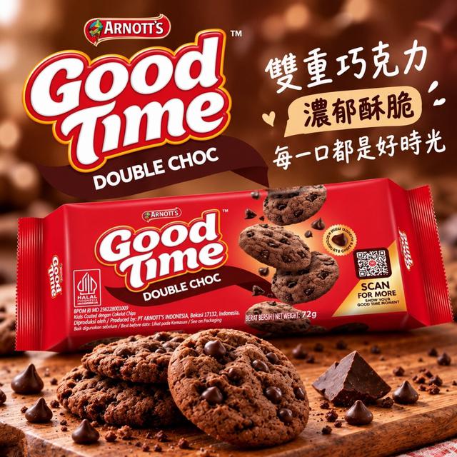 預購 雅樂思 Good Time 好時光雙重巧克力風味餅乾 72g【一組2包】11/04收單