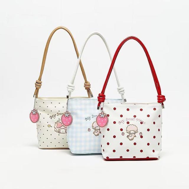 📌ins高顏值波點可愛小眾托特單肩水桶包包