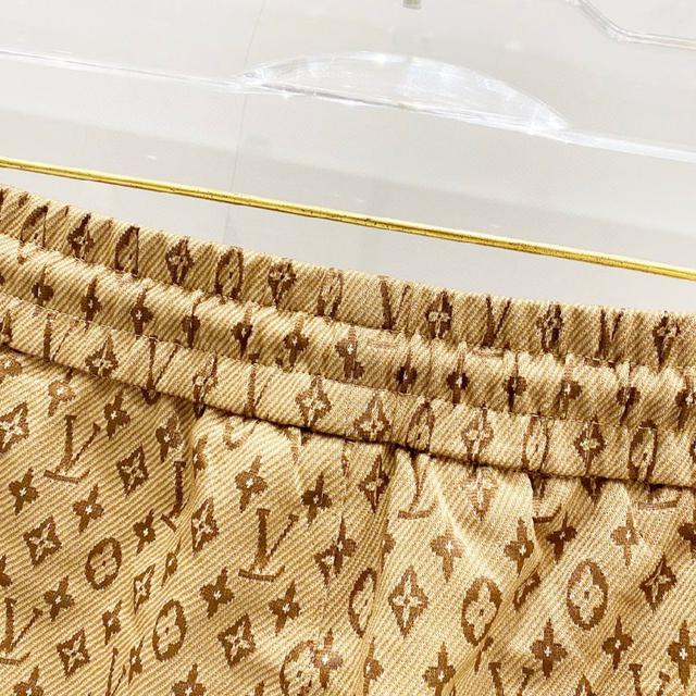 定制提花面料短裤 经典GG字母LOGO满印织带拼接