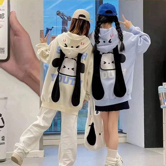 日系萌妹可愛長耳狗寬鬆連帽外套（預購）