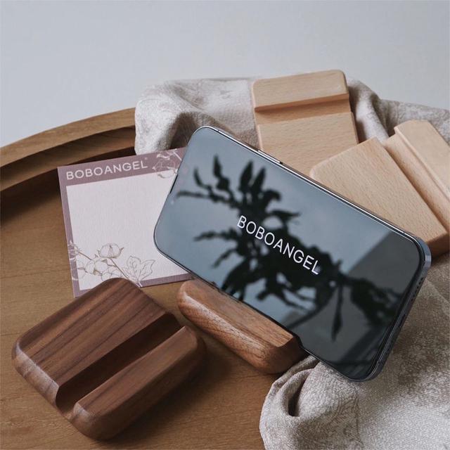 📌胡桃木櫸木手機支架✨擺件