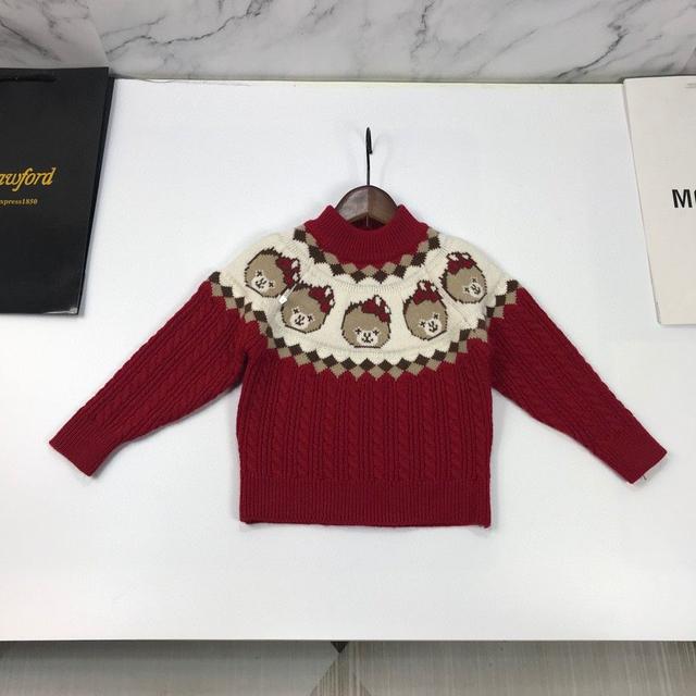 莫斯奇诺，高端童装，女童毛衣，采用针织羊绒面料
