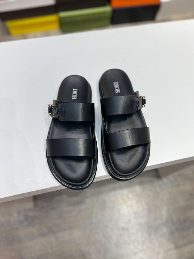 2024ss迪奥最新男款拖鞋必备。 Dior Alias男士真皮拖鞋