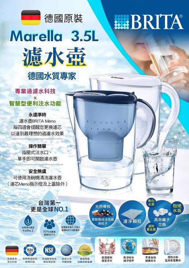 【預購】【0825結單】【批發】德國Brita濾水壺3.5L 一壺一芯(電子式)