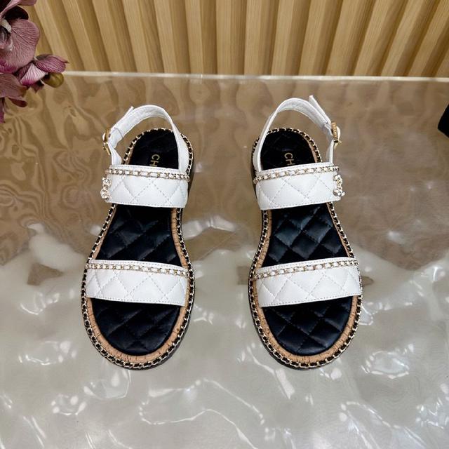 链条系列单品🖤CHANEL🖤香奈儿25K春夏新品 链条双C凉鞋拖鞋/凉鞋