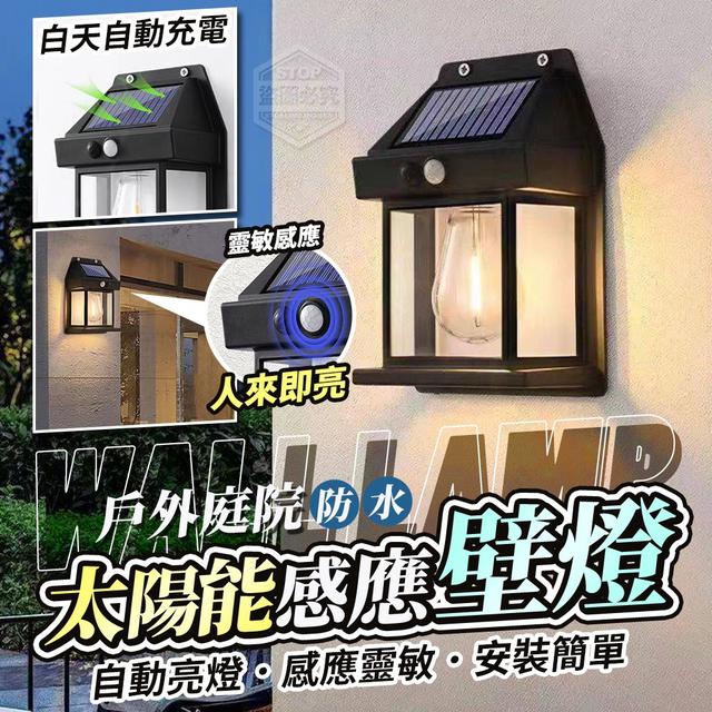 【預購】【1214結單】【批發】戶外庭院-防水太陽能感應壁燈