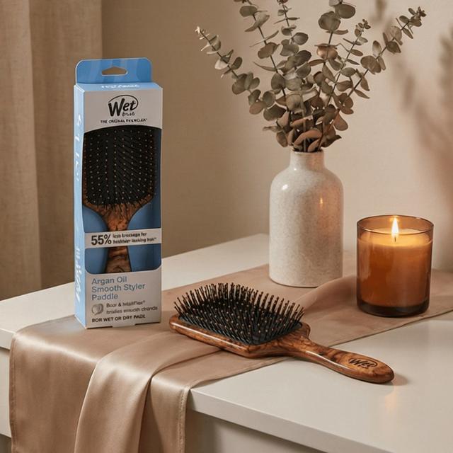 美國WET BRUSH摩洛哥堅果油順滑光澤大板刷#特價隨時結單