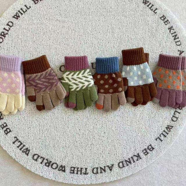 【預購商品】【1102結單】【批發】兒童五指撞色加絨手套 251031-12