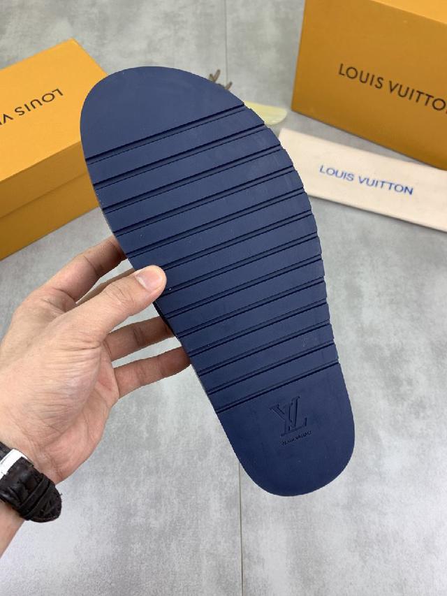 官网爆款路易威登 LV男士拖鞋 同步发售 ！意大利进口原版面料